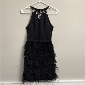 Guess Black Halter Tiered Cocktail Dress